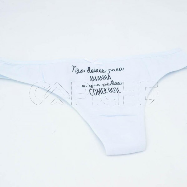 Estampa Impressa Cueca Tanga Azul Claro
