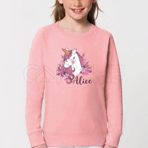 Sweatshirt Criança Unicórnio com Nome