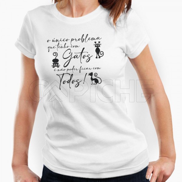 Tshirt Senhora louca por gatos