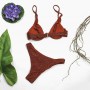 Conjunto bikini Babado castanho