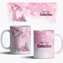 Caneca Natal Rosa com nome